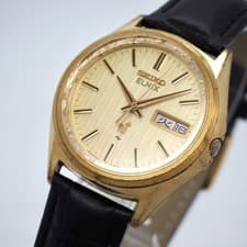 SEIKO ELNIX Watch Vintage 1974 Mens Gold 36mm New Battery Rare Authentic