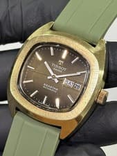 Tissot Seastar 46805-1X Automatic 17J Brown Dial Day-Date Gold Plated 37mm Watch