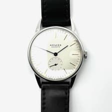 Nomos Orion Blue Hand 35mm Manual Winding Exhibition Back with Box Used Japan