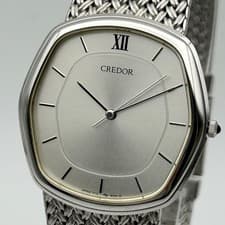 Seiko Credor 7771-5040 Mens Watch Silver Dial 18cm7.1in Wrist 30.2mm Vintage