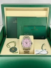 Rolex Oyster Perpetual 36 Candy Pink Index Dial on Oyster 126000 Complete 2025