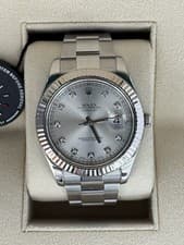 Rolex Datejust 116334 Silver Oyster Bracelet with Silver Bezel WATCH ONLY.