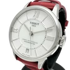 TISSOT Chemin des Tourelles Watch Stainless Steel & Leather Strap New