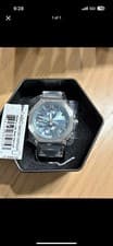 Casio G-SHOCK Silver Blue Stainless Steel Quartz Men's Analog Digital Watch