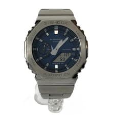 CASIO quartz watch G-SHOCK analog stainless steel NVY SLV