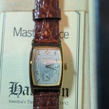 Hamilton Registered Edition Limited Edition Wristwatch Gold Case Brown Leather …