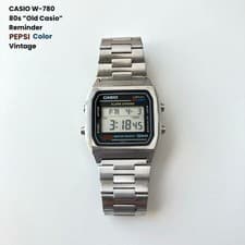 CASIO W-780 Vintage 80s Pepsi Color Reminder Watch Module 549 Rare