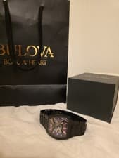Bulova Maquina Automatic Dial Rainbow Sapphire Crystal Watch 98A320 EXCELLENT