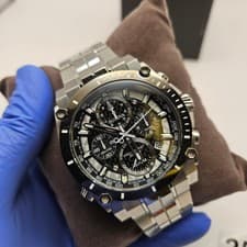 BULOVA PRECISIONIST CHRONOGRAPH MEN'S STAINLESS STEEL QUARTZ WATCH 98B405