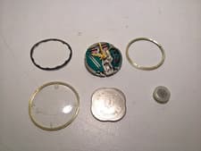 VINTAGE BULOVA ACCUTRON MOVEMENT CAL 214 - REHAUT - GLASS - CONCEALER FOR PART