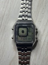 Vintage Seiko G757-5030 Silverware Digiborg Digital LCD Watch James Bond Era