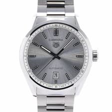 Tag Heuer Carrera Calibre 5 Date WBN2111 BA0639 Silver Stainless Steel