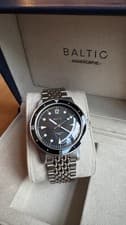 BALTIC Aquascaphe Wristwatch Black Dial Stainless Steel Bracelet with Box