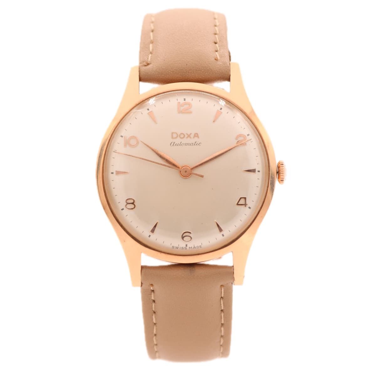 Vintage 35mm Doxa 13914-0 Slim Profile Automatic A. Schild 1361N 14k Rose Gold