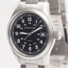 w/Box New Battery Hamilton Khaki Field H682011 Quartz Black Dial Date Watch 38mm