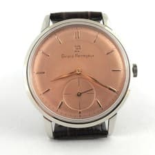 JUMBO SIZE GIRARD PERREGAUX FINE ROSE TEXTURED DIAL MANUAL WIND DRESS WATCH