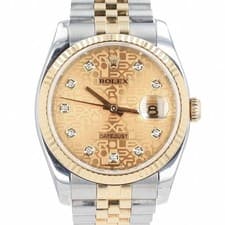 Rolex Datejust Two-Tone 116233 Champagne Diamond Dial 18KY SS Watch w/ Box, Cert