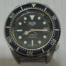 Heuer 1000 Series Quartz Diver Watch 980.023L Vintage Black Dial 42mm