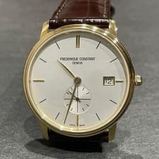 Frederique Constant Slimline Quartz Watch Small Second Date 36mm Working Japan
