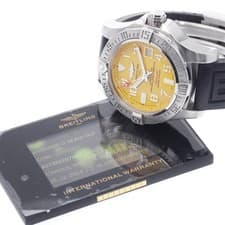 BREITLING AVENGER II SEAWOLF A17331 44mm SS Rubber Yellow Dial Date #C345