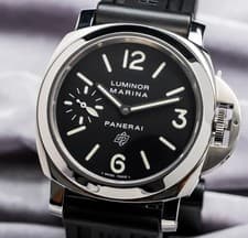 Panerai Luminor Marina Logo 4 mm PAPERS Black Dial PAM00005 PAM5 PAM 00005
