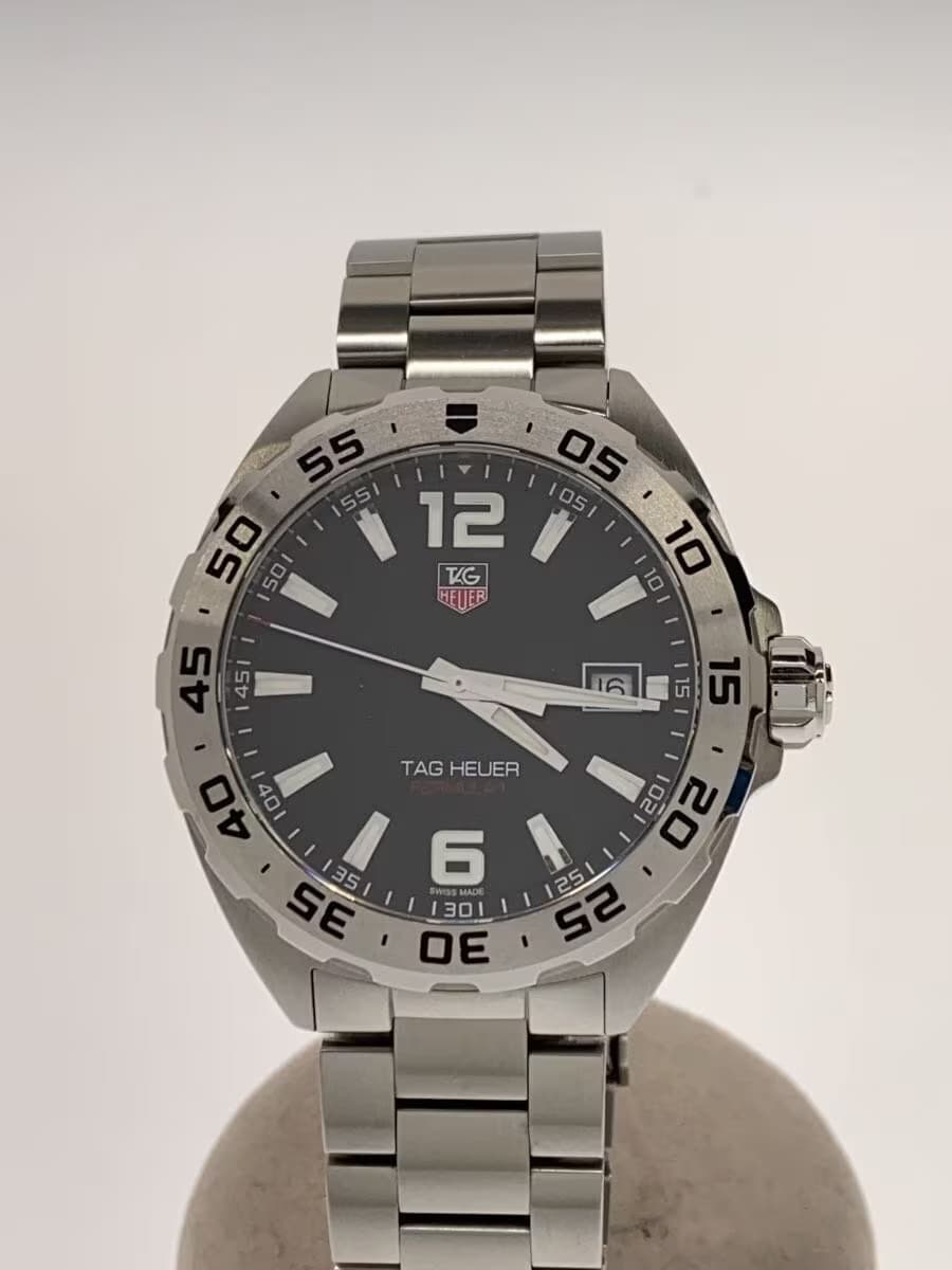 TAGHeuer Quartz Watch Analog Stainless BLK SLV WAZ1112