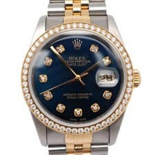 1991 Vintage Rolex 16233 Datejust 36mm Custom Dial and Bezel Steel Gold Watch