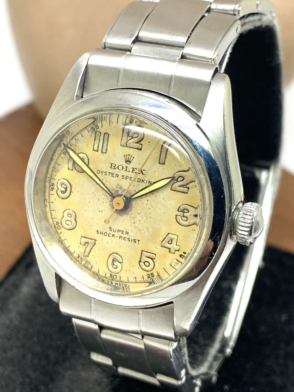 Rolex Oyster Speedking 5056 Vintage Watch Swiss Wind Silver Stainless Steel 30mm