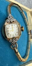 Vintage Bulova Swiss Watch 14K Gold With Diamonds Henry Berger Watchmaker 117758