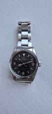 Vintage Rare Rolex Explorer 36 mm Steel Automatic Black Gilt Dial Watch 6610