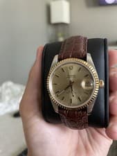 Tudor 74033 Prince Date  Champagne Dial Fluted Bezel 18K Gold Steel 34mm