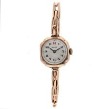 ROLEX Round Silver Dial GP Manual Winding Ladies Watch Gold Band Accessary