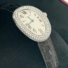 Vanua Small White Gold 3-Row Diamond Buckle Watch, Quartz, Small Size