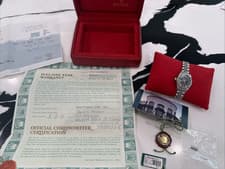 Rolex Datejust 79174 White Gold Steel Black Diamond Dial Ladies Watch Box Paper