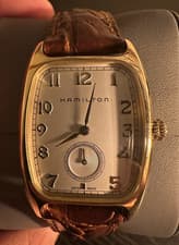 Hamilton Boulton Gold Tone Watch Small Seconds Indiana Jones