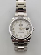 Rolex Datejust 126200 S/S 36MM 2024 Auto Luxury White Roman Dial Watch.Mint.B/P