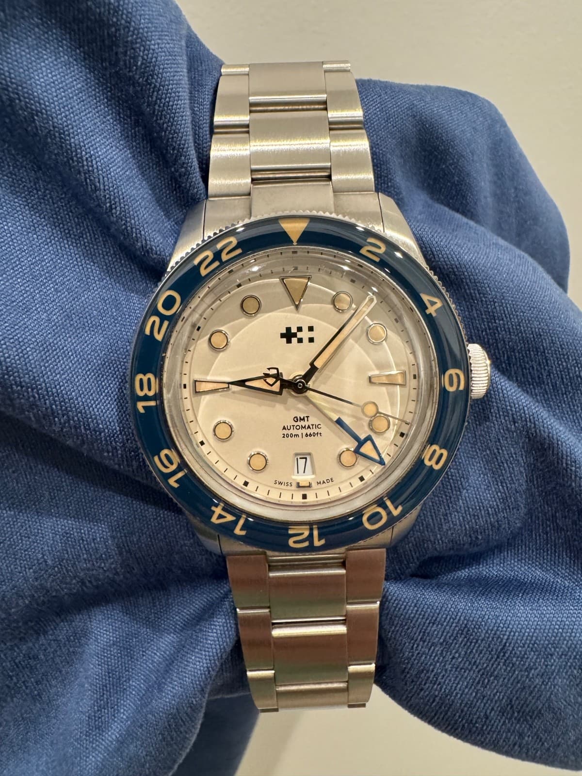 Christopher Ward Aquitaine GMT - MINT on Bader Bracelet