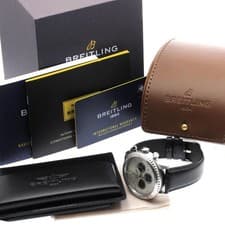 BREITLING NAVITIMER 8 AB0117 43mm SS Leather Silver Dial Automatic #C220