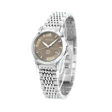 New GUCCI Watch Ladies YA1265007 G Timeless 28mm Quartz Brown x Silver Analog Di