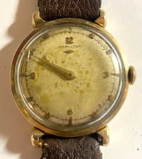 Vintage Hamilton Fleetwood 14K Gold Wristwatch 735 18 Jewel 1950s - Runs Great!
