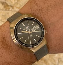 Vintage 1971 Seiko 5 Actus DX 6106-7640 Automatic 23J Hacking 38mm Gray Dial Wat