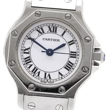 CARTIER Santos Octagon SM Guanyin Buckle Automatic Ladies Watch_951953