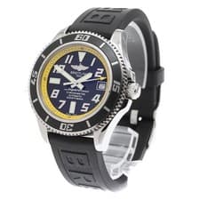 BREITLING SUPER OCEAN 42 A17364 42mm SS Black Dial Rubber Strap Date #C470