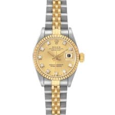 Rolex Datejust 26 Steel Yellow Gold Champagne Diamond Dial Ladies Watch 69173