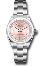Rolex Oyster Perpetual Pink Dial on Oyster Ref 276200 with New Style Card Green