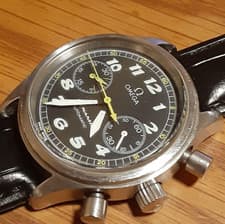 OMEGA Dynamic Chronograph Automatic Men Watch Black Dial Vintage Rare