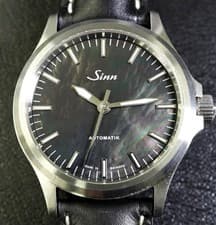 Sinn 556 I Perlmutt S Automatic Black Mother of Pearl Dial 38.5mm Watch Auth