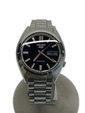 SEIKO Automatic Watch Analog Stainless BLK SLV SBSA255 5 Sports 24 Jewels
