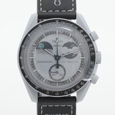 Used Omega Swatch Speedmaster Mission to Earth Phase SO33M700 QZ Gray Watch