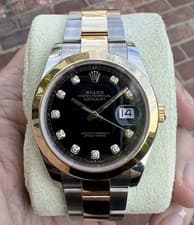 Rolex Datejust 41 126303 Two-Tone Yellow Gold Black Diamond Dial Oyster 2021 B/P
